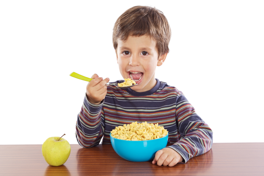 boy eating cereal 